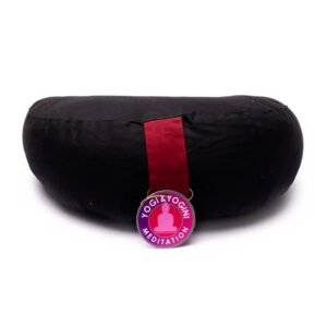 Coussin méditation 1/2 lune noir 33x13 cm