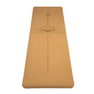 Tapis de yoga en liège & TPE – Lotus